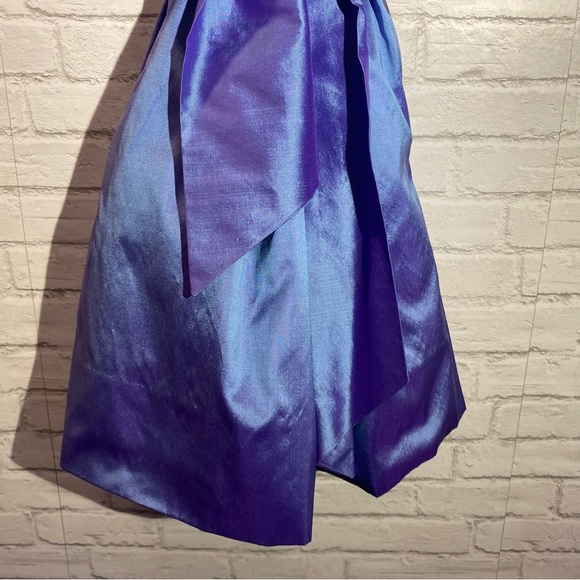 Vintage Dress Catherine Regehr 100% Silk Metallic Blue Stunning Size P (Small) - Picture 6 of 16